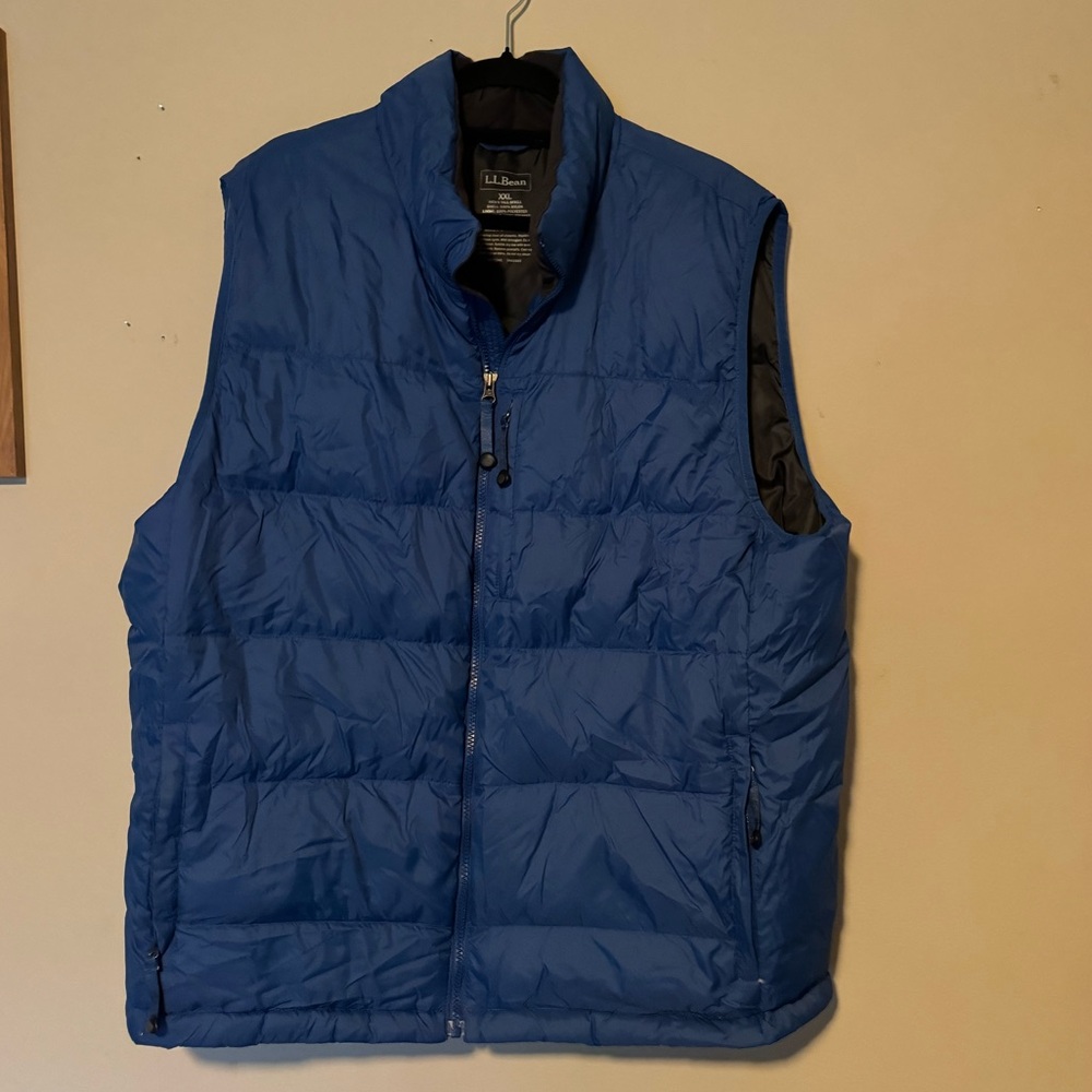 GUC L.L. Bean Men’s Tall Royal Blue Quilted Down Vest In XXL